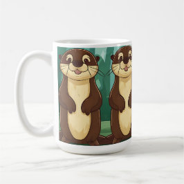 Caneca De Café Cartoon Otters