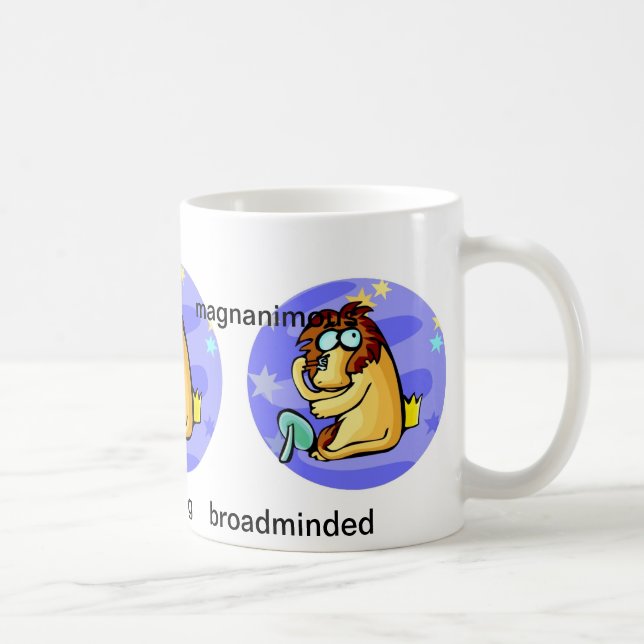 Caneca De Café Cartoon personalizável Leo Lion traços Zodiac (Direita)