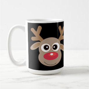 Caneca De Café Cartoon preto-latão-caneca-branca-natalina