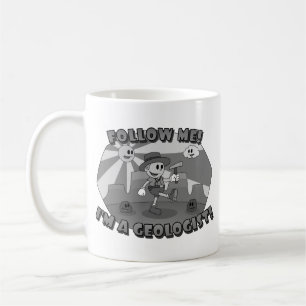 Caneca De Café Cartoon Retro - Siga-Me! Sou geólogo!