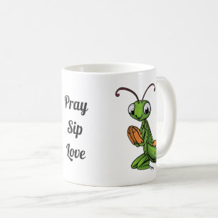 Caneca De Café Cartoon Rezando Mantis Personalizado