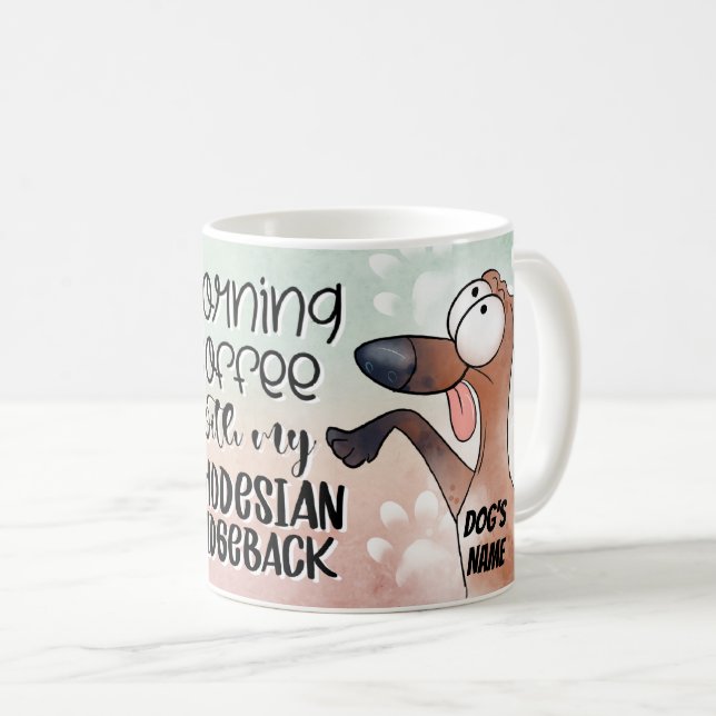 Caneca De Café Cartoon Ridgeback Dog Pet Coffee Cup (Frente Esquerda)