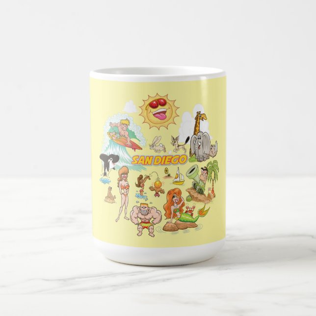 Caneca De Café Cartoon San Diego California (Centro)