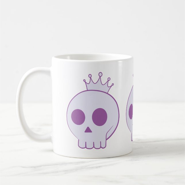 Caneca De Café cartoon skull with crown design (Esquerda)