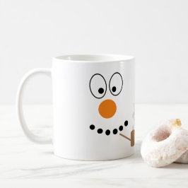 Caneca De Café Cartoon Snowman Face Natal