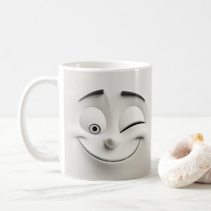 Caneca De Café Cartoon Winking Face 3D Mug 12