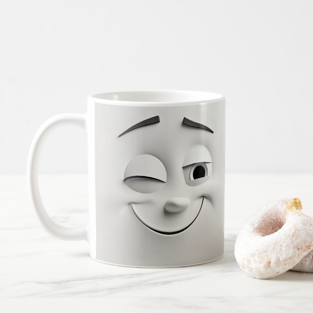 Caneca De Café Cartoon Winthroon Face 3D Mug (Com Donut)