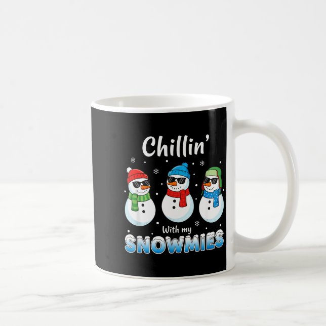 Caneca De Café Cartoons Chillin' With My Snowmies, Funny Snowman  (Direita)