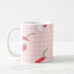 Caneca De Café Cartoons de Leite de Morango: Padrões Reproduzívei