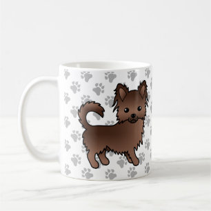 Caneca De Café Cartum de chocolate Casaco Chihuahua Cão e patas