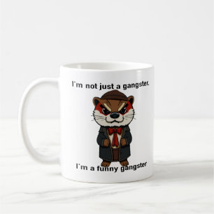 Caneca De Café Cartum Gangster Otter Engraçado
