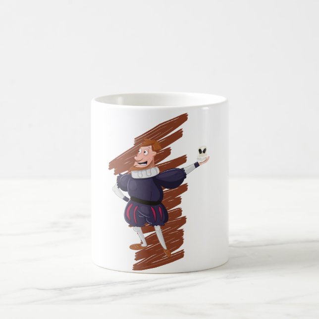 Caneca De Café Cartum recitando shakespeare play. (Centro)
