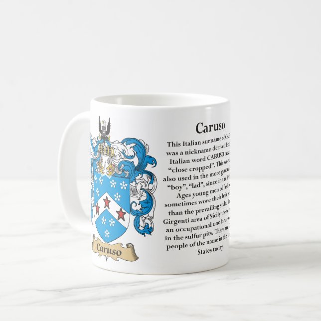 Caneca De Caf Caruso a origem o significado e a crista