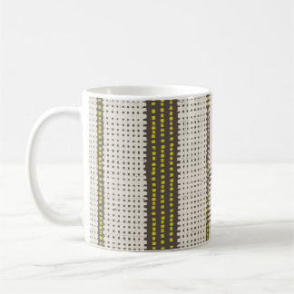 Caneca De Café Carvão Amarelo Geométrico Moderno em tricô xadrez