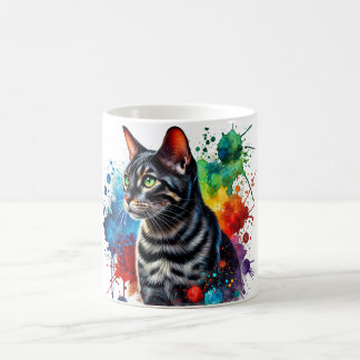 Caneca De Café Carvões Bengala Gato Aquarela Retrato