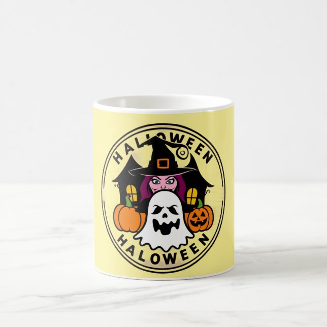 Caneca De Café casa assombrada, Halloween, designs assustadoras,  (Centro)
