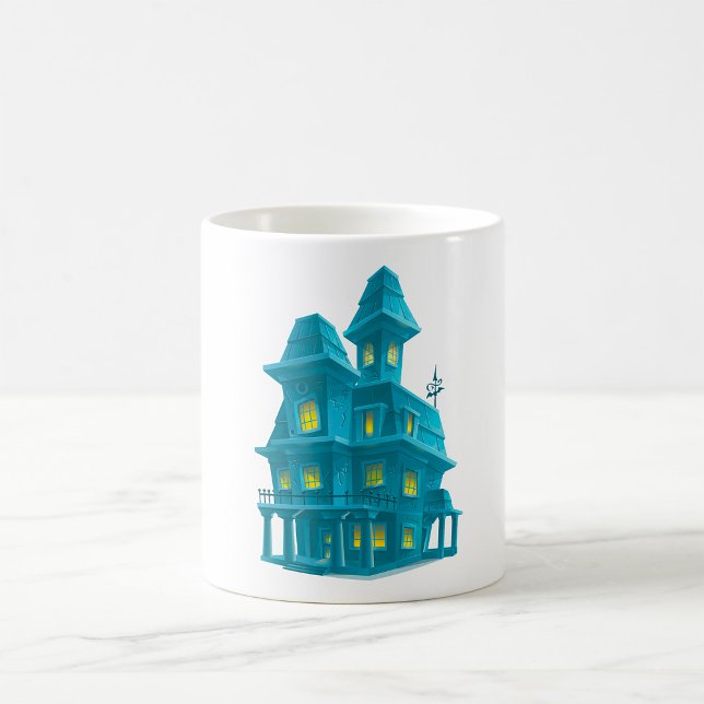 Caneca De Café Casa Assombrada Mansão Assustadora de Halloween (Criador carregado)