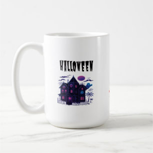 Caneca De Café Casa Assombrada Neon – Brilho Sinistro Retro