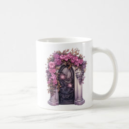 Caneca De Café Casa Branca Assombrada de Halloween Floral