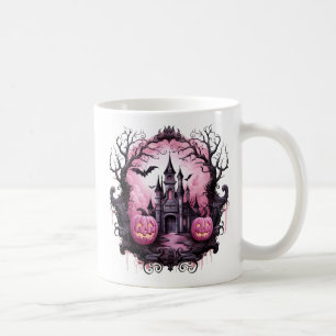 Caneca De Café Casa Branca Assombrada de Halloween Floral