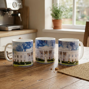 Caneca De Café Casa Branca em Washington DC Watercolor