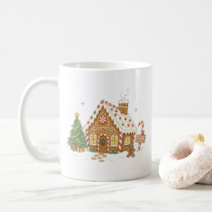 Caneca De Café Casa de Biscoito de Gengibre com Doces para Amante