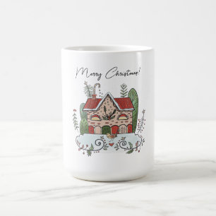 Caneca De Café Casa de Biscoito de Natal Pássaro Inverno