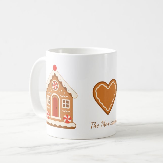 Caneca De Café Casa de Biscoito Personalizada (Frente Esquerda)