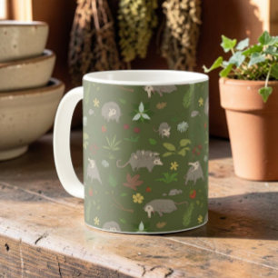 Caneca De Café Casa de Campo Verde Terroso Amante de Gambá
