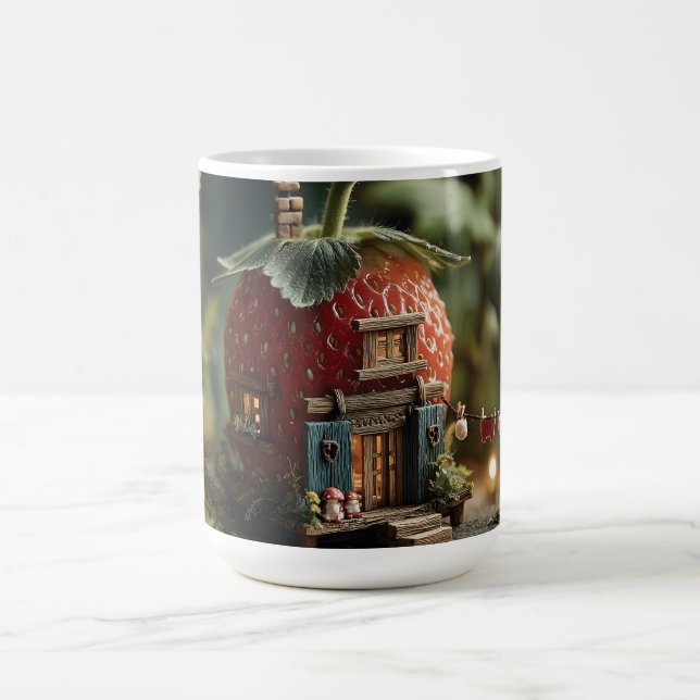 Caneca De Café Casa de Fada de Morango com Varal em Miniatura (Centro)