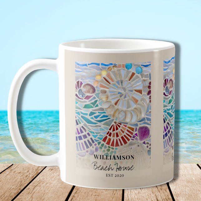 Caneca De Café Casa de Praia Personalizada (Criador carregado)