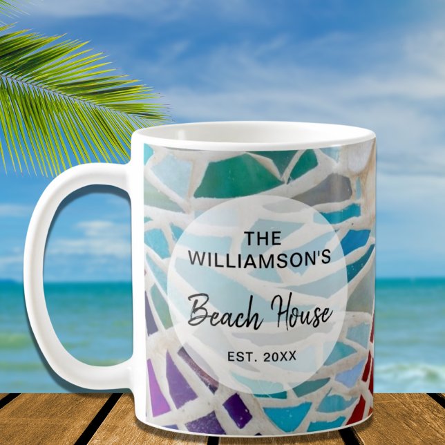 Caneca De Café Casa de praia personalizada (Criador carregado)