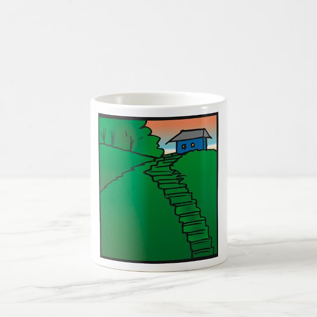 Caneca De Café Casa Numa Colina Verde (Criador carregado)