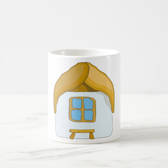 Caneca De Café Casa Pequena de Palha Desenhada à Mão (Criador carregado)