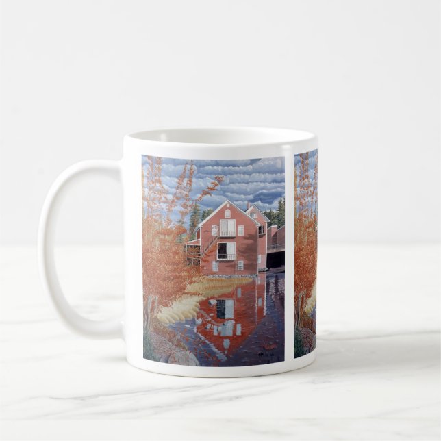 Caneca De Café Casa Rosa no Outono (Esquerda)
