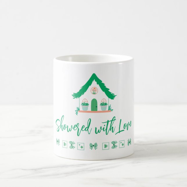 Caneca De Café Casa Verde Personalizada Mostrada de Amor (Centro)