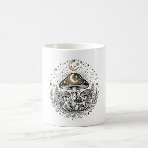Caneca De Café Casaco com Capuz Gráfico de Lobo Geométrico