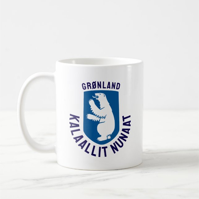 Caneca De Café Casaco de armas da Gronelândia - nomes acrescentad (Esquerda)
