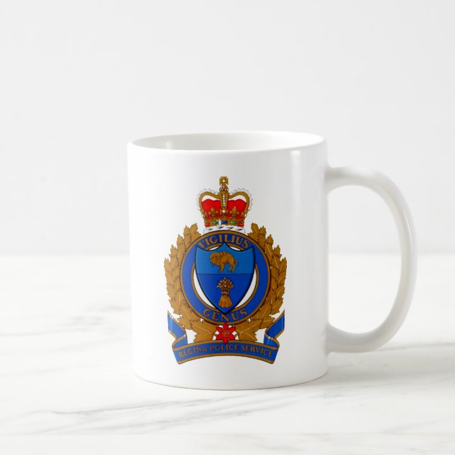 Caneca De Café Casaco De Armas Da Polícia De Regina (Direita)