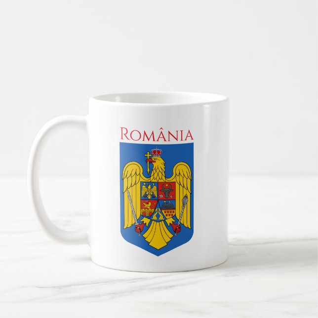 Caneca De Café Casaco de armas da Romênia (Esquerda)