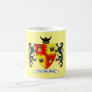 Caneca De Café Casaco de armas de bip "Eu vim, eu vi, eu beijei"