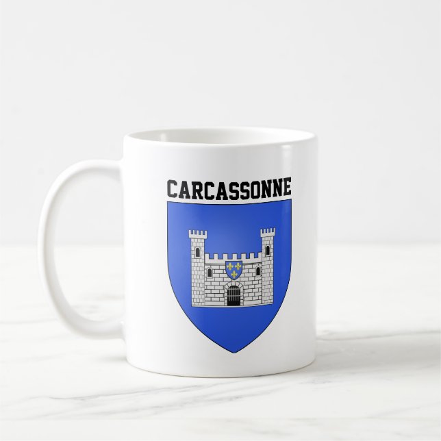 Caneca De Café Casaco de Armas de Carcassonne - FRANÇA (Esquerda)
