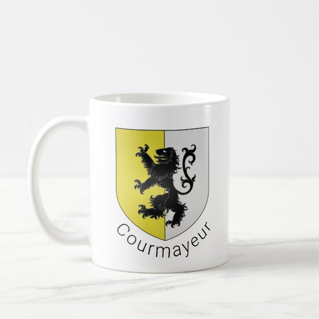 Caneca De Café Casaco de armas de Courmayeur, Val d'Aosta (Esquerda)
