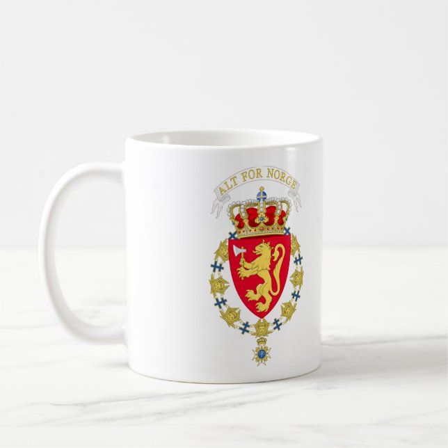 Caneca De Café Casaco De Armas De Harald V, Rei Da Noruega (Esquerda)