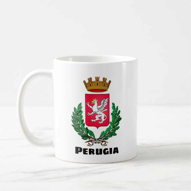 Caneca De Café Casaco de Armas de Perugia, Itália (Esquerda)
