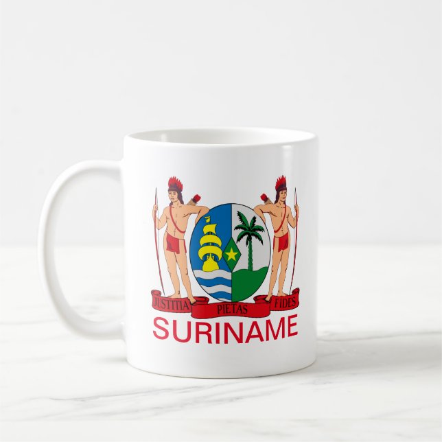 Caneca De Café Casaco de Armas do Suriname (Esquerda)
