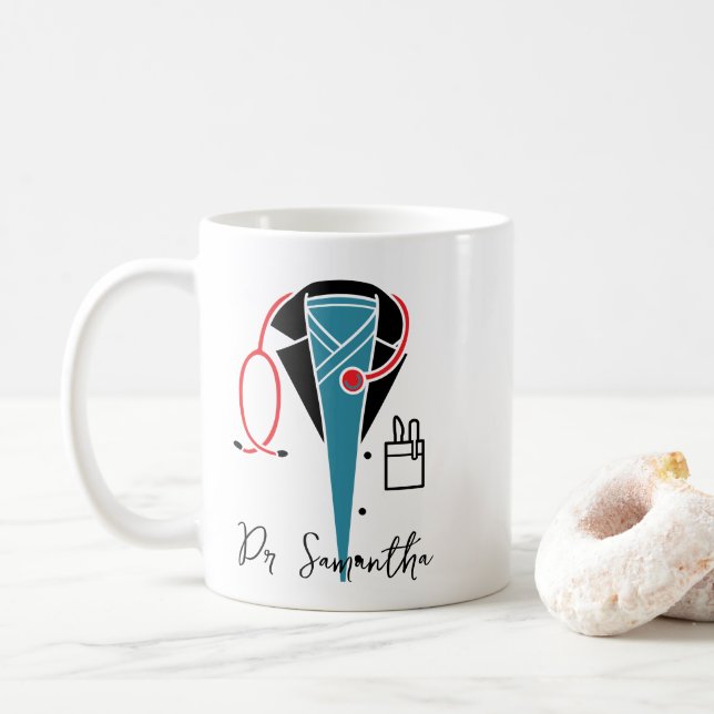 Caneca De Café Casaco do melhor médico de sempre (Com Donut)