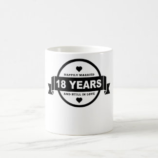 Caneca De Café Casado feliz 18 anos