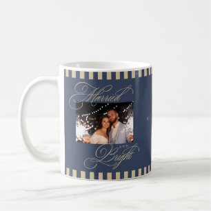 Caneca De Café Casados e Brilhantes Lembrança de Natal para Recém