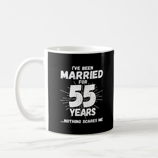 Caneca De Café Casais Casados 55 Anos Engraçado 55º Aniversário (Esquerda)